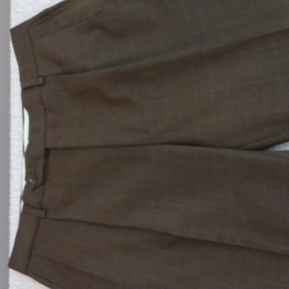 Nautica Brown Wool/Cashmere Glen Check Dress Pants 36 - 29.5 - Picture 4 of 15